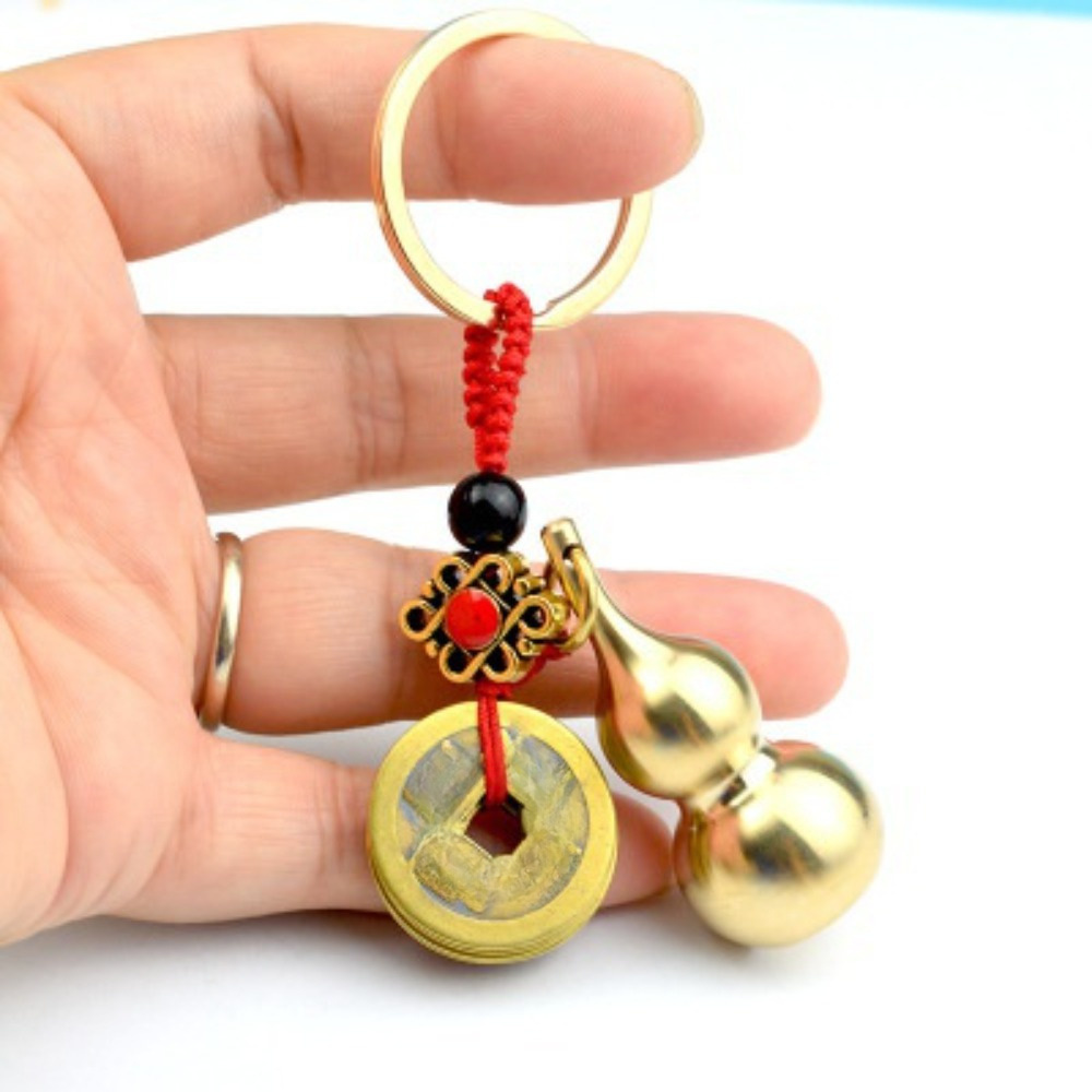 Vintage Collectible Coins - Vintage Brass Money Bag Keychain Pendant