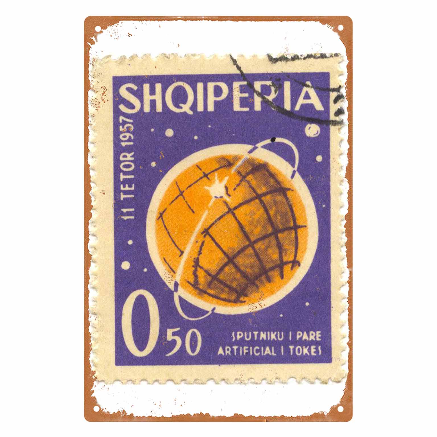 Collectible Vintage Postage Stamps - 2D FLAT 1pc Vintage Albania 1957