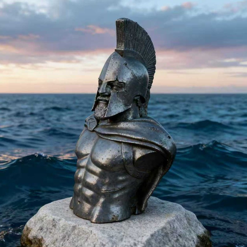 Vintage Collectible Accessories - Solid Iron Art Half Body Spartan
