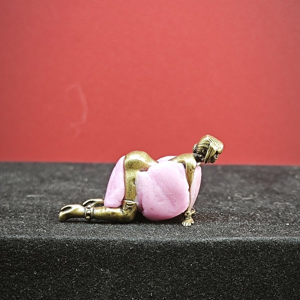 Vintage Collectible Ornaments - Antique Brass Miniature Art Figurine -