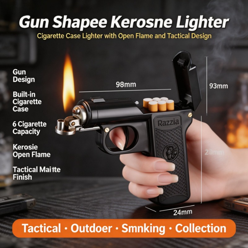 Vintage Collectible Guns - Vintage Pistol Shaped Lighter Windproof Metal