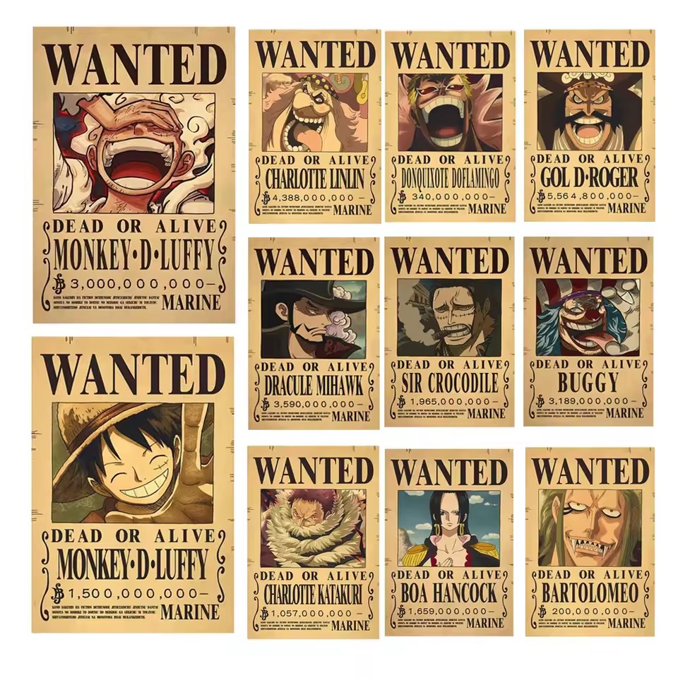 Vintage Collectibles Toys - Anime One Piece Bounty Wanted Posters