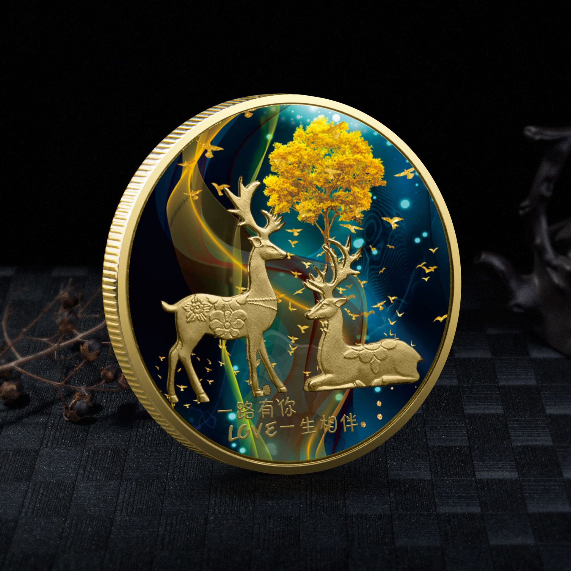 Vintage Collectible Coins - Deer Coins Collectibles Love Lucky Gold