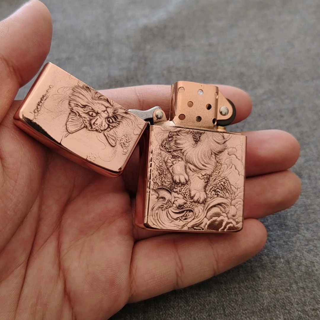 Red Copper Embossed Cat Oil Li - Vintage Collectible Accessories ulasan dan harga