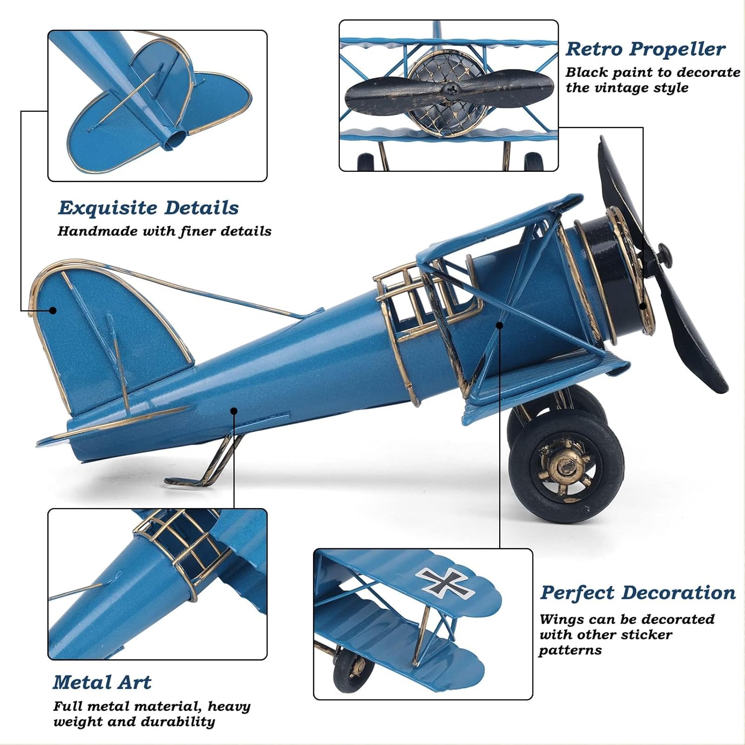 Vintage Metal Airplane Model R - Vintage Collectible Ornaments ulasan dan harga