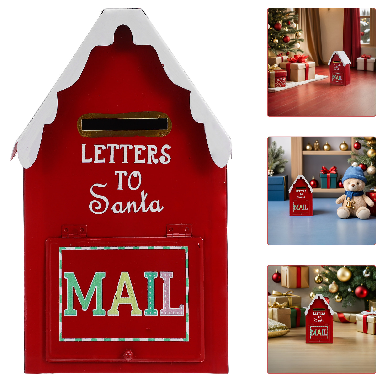 Red Christmas Mailbox Metal Sa - Vintage Collectible Santa ulasan dan harga