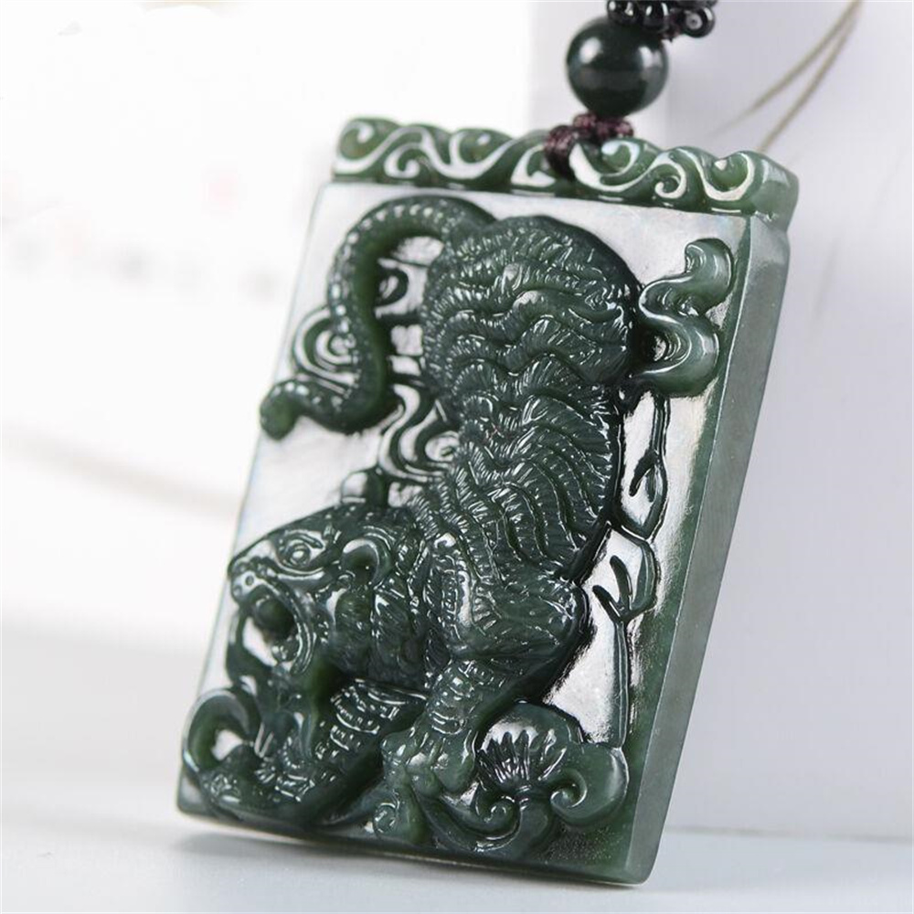 Natural Dark Green HeTian Jade - Vintage Collectible Toys ulasan dan harga