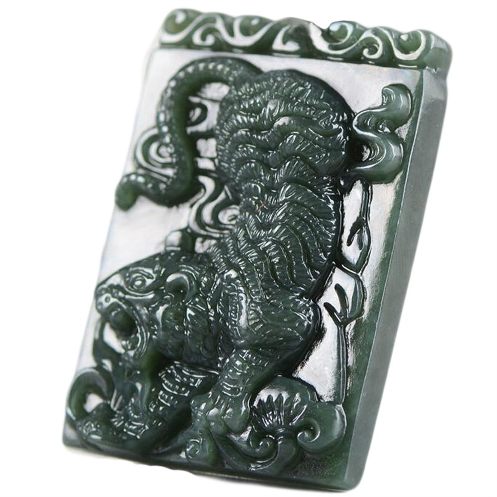 Natural Dark Green HeTian Jade - Vintage Collectible Toys ulasan dan harga