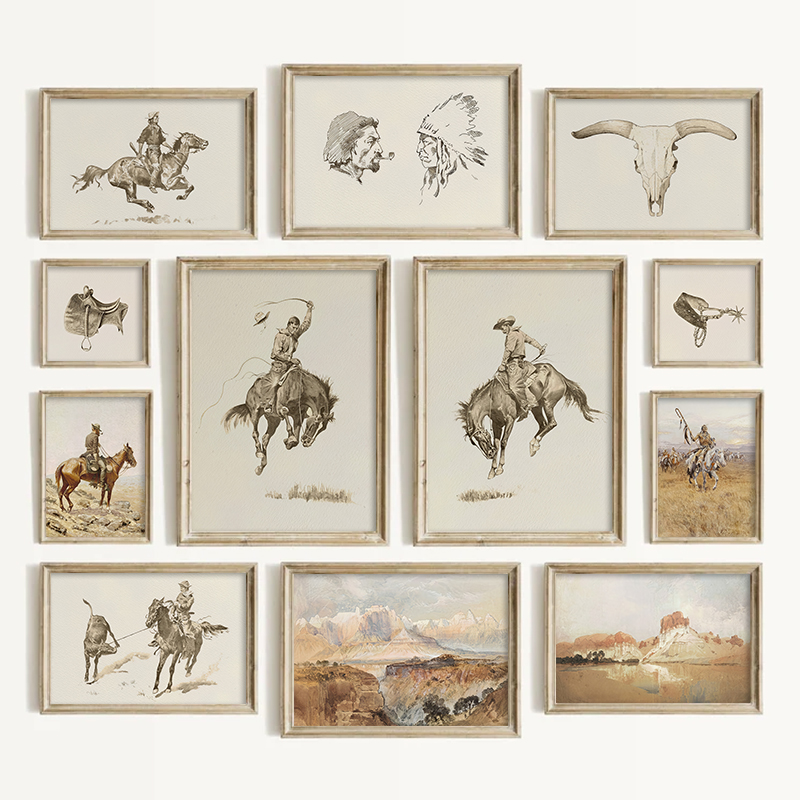 Southwestern Style Cowboy Wall - Vintage Toys Collection ulasan dan harga