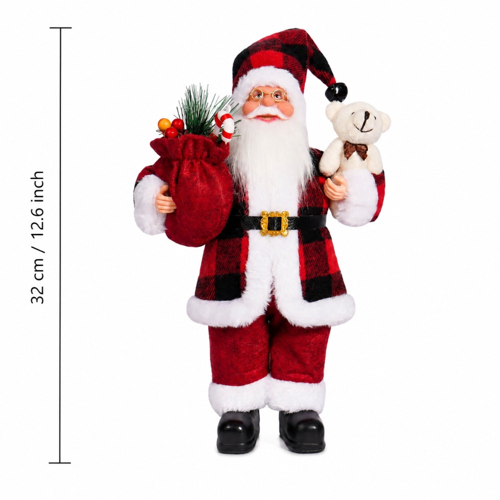 Red and black checkered Santa  - Vintage Collectible Santa ulasan dan harga