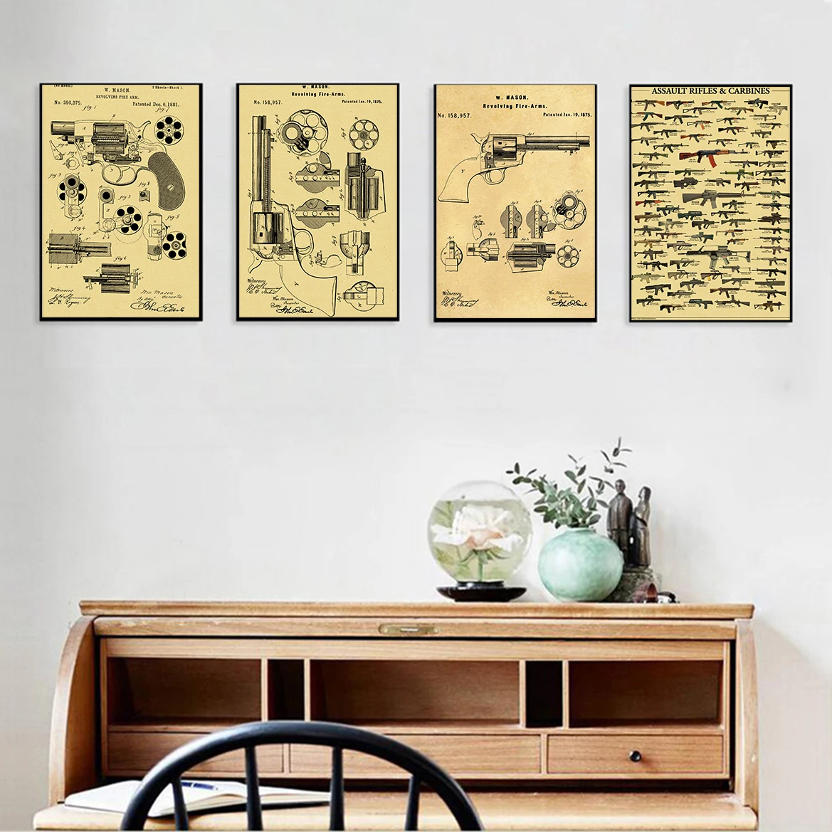Famous Gun Collection Posters  - Vintage Collectible Guns ulasan dan harga