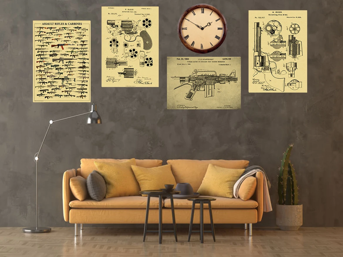 Famous Gun Collection Posters  - Vintage Collectible Guns ulasan dan harga